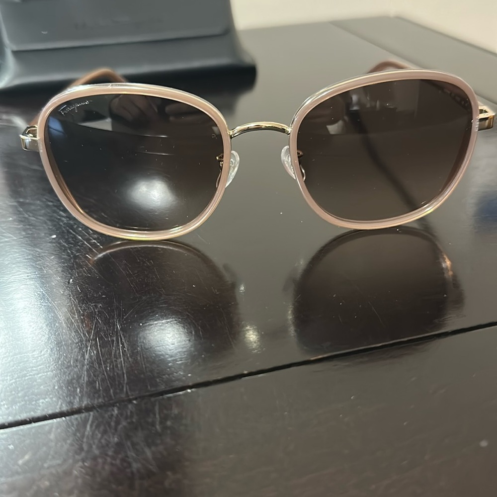 Salvatore Ferragamo Brown Gradient Oval Ladies Sunglasses